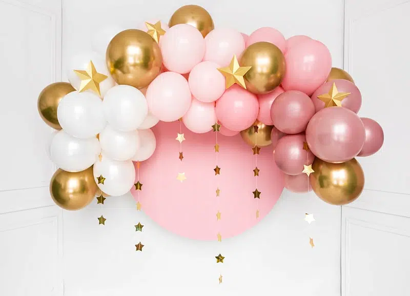 Arche Ballons Rose et Or - Décorations Anniversaire